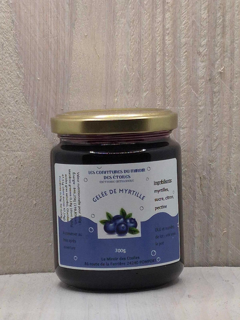 pot de gelée de myrtille 300g