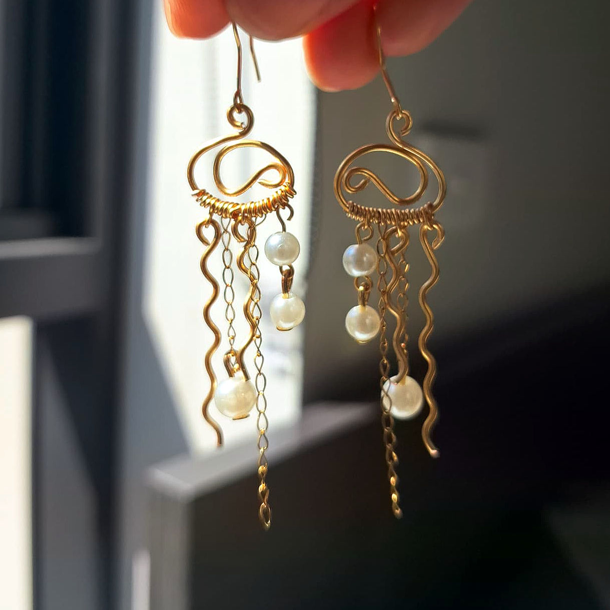 Pearl Jellyfish Earrings
