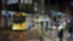 Manchester Metrolink travelling to Piccadilly during night time