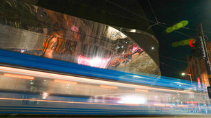 West Midlands Metro in motion