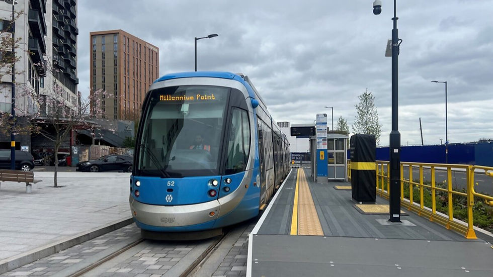Passenger services on the West Midlands Metro will begin operating to the new Millennium Point stop from Easter Sunday,