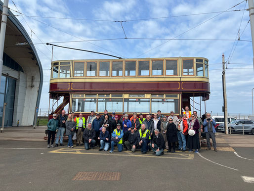 A group of tram and railway enthusiasts from North America recently visited Blackpool