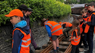 Young people volunteering heritage rail