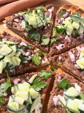Beef Kofta on Lebanese Bread