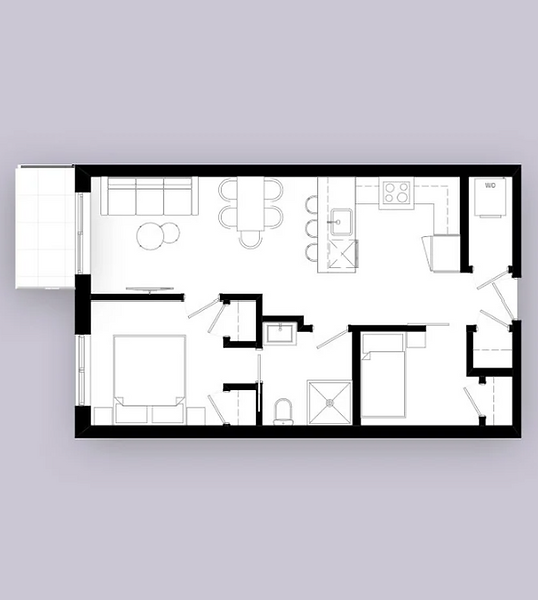 Floorplan PICASSO 1 BED