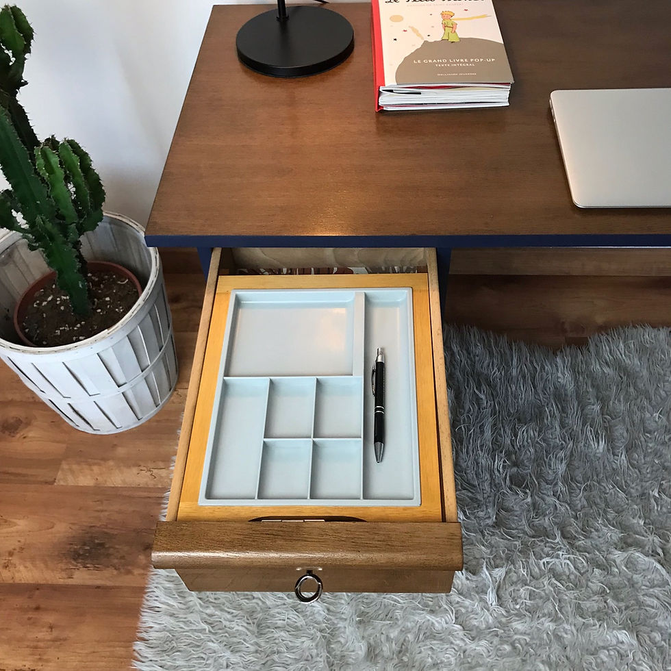 Miniature : Bureau bleu et bois