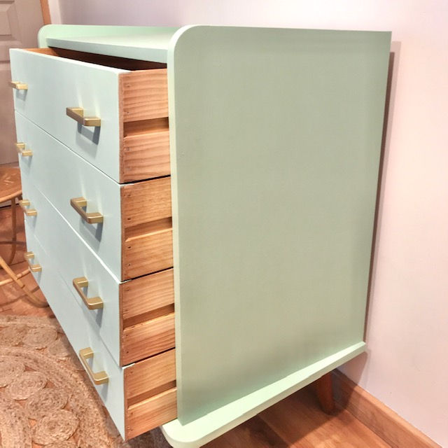 Miniature : Commode verte 4 tiroirs