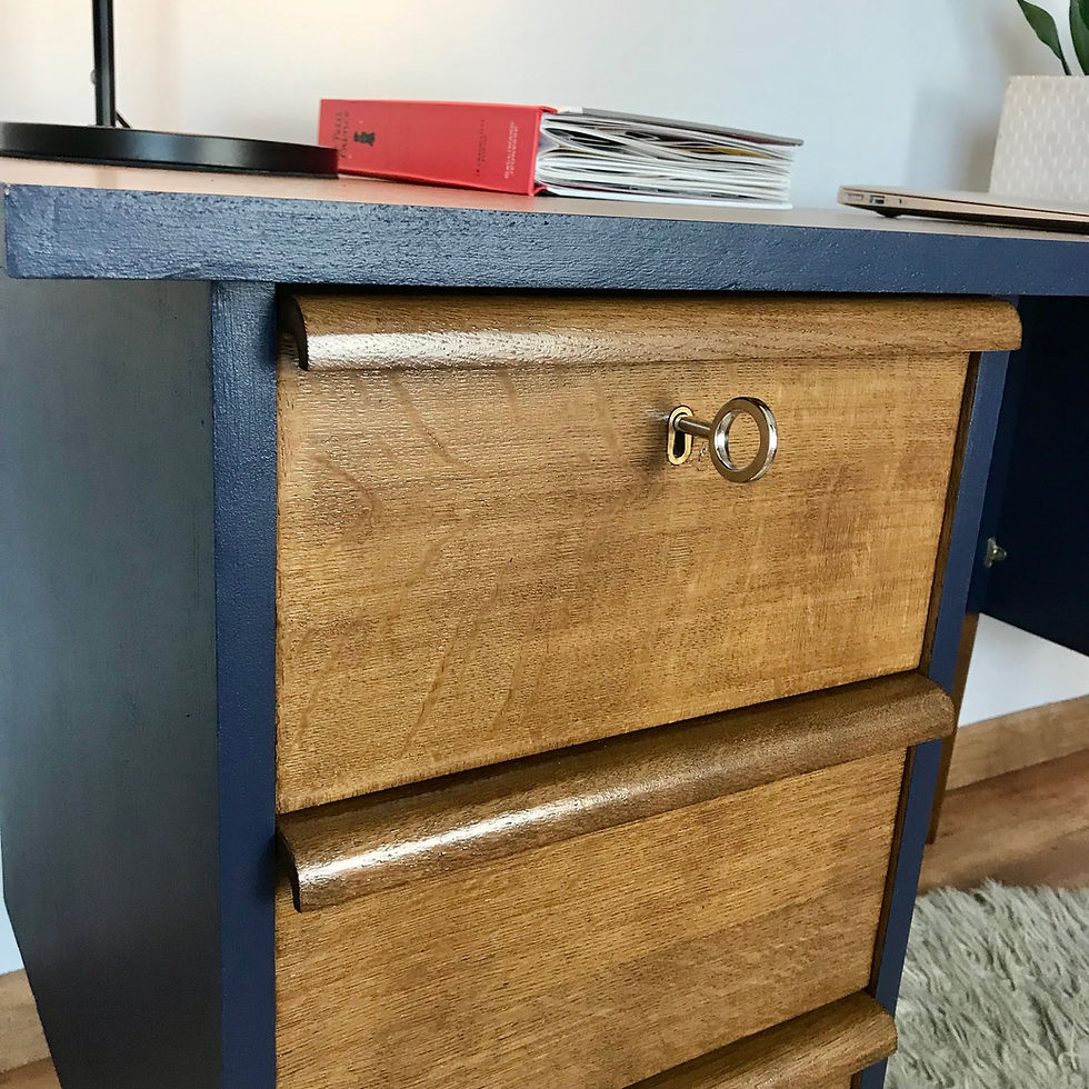 Miniature : Bureau bleu et bois