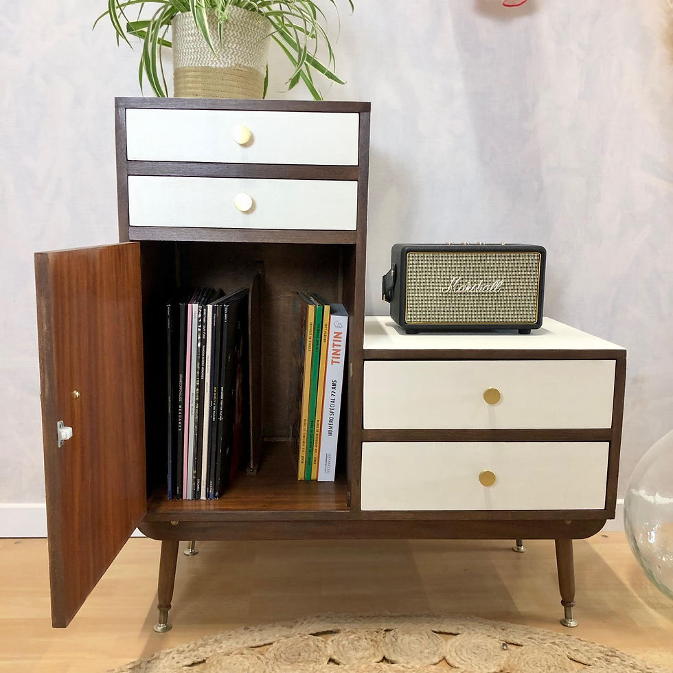 Miniature : Commode asymétrique blanc Calicot