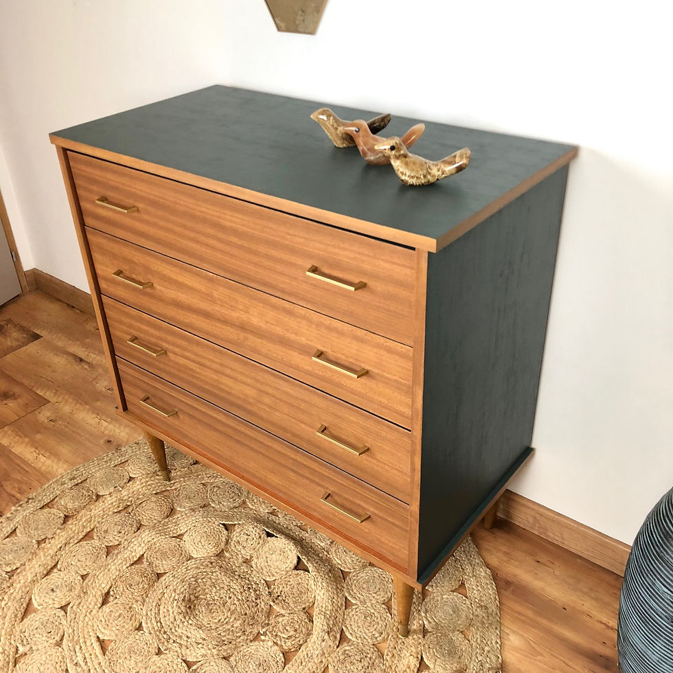 Miniature : Commode vert fôret et bois