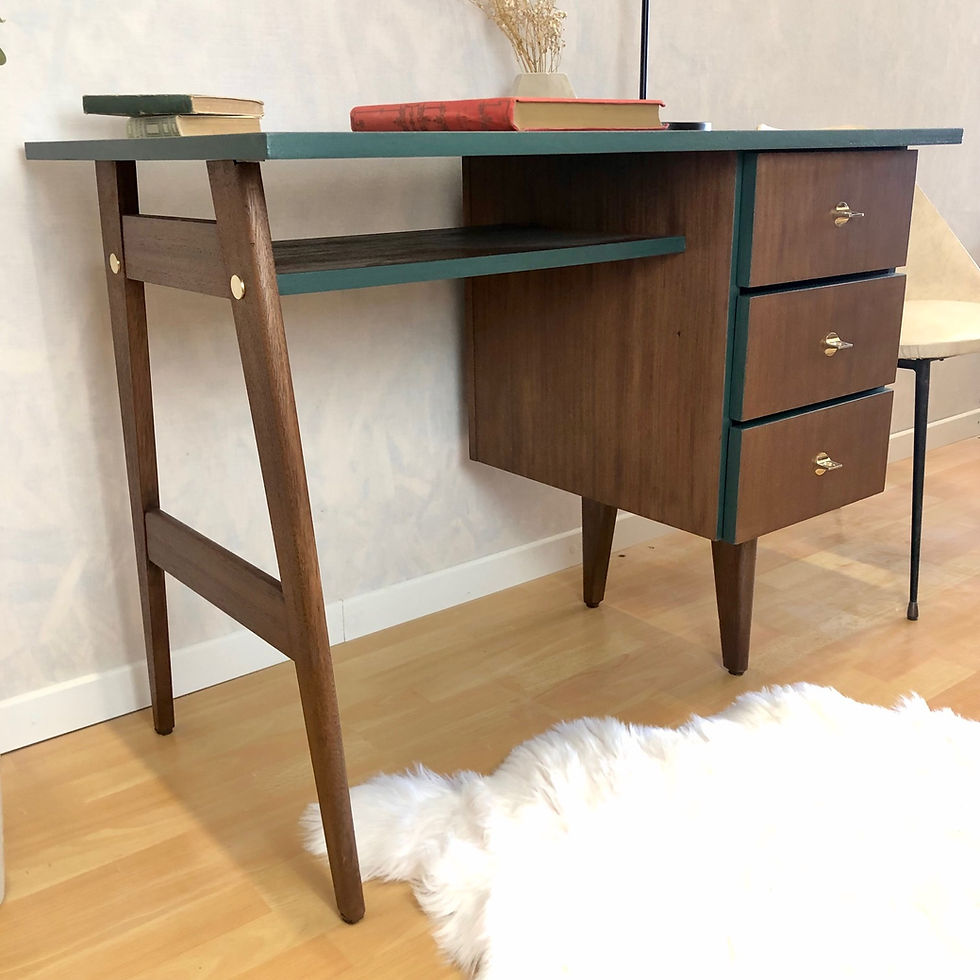 Miniature : Bureau vert et bois