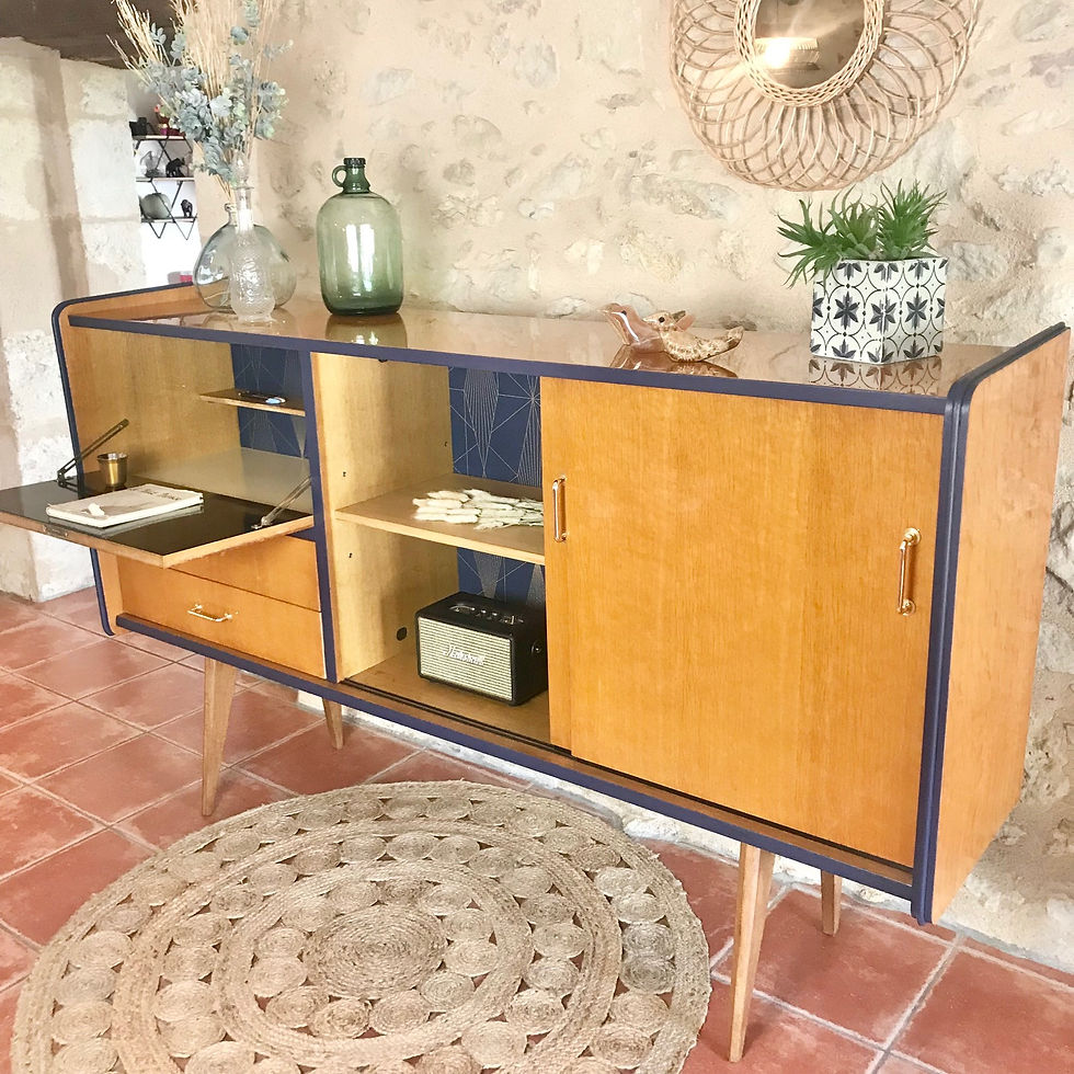 Miniature : Enfilade haute bois et bleu