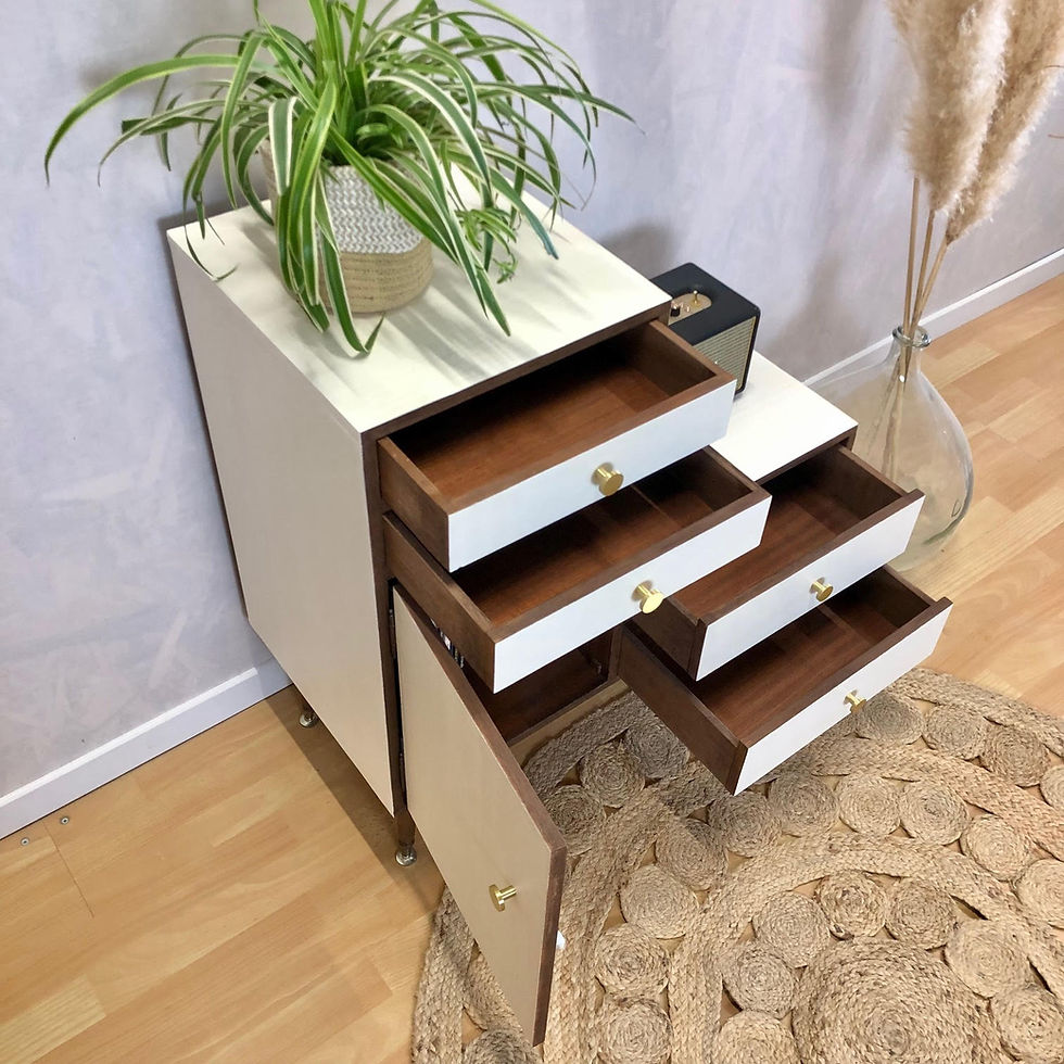 Miniature : Commode asymétrique blanc Calicot