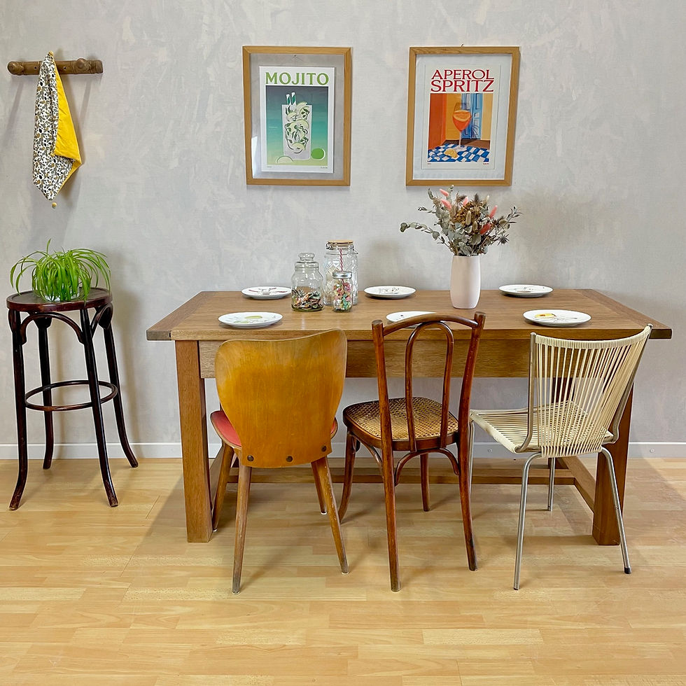 Miniature : Table de ferme bois massif