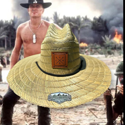 an image of straw hat with patch