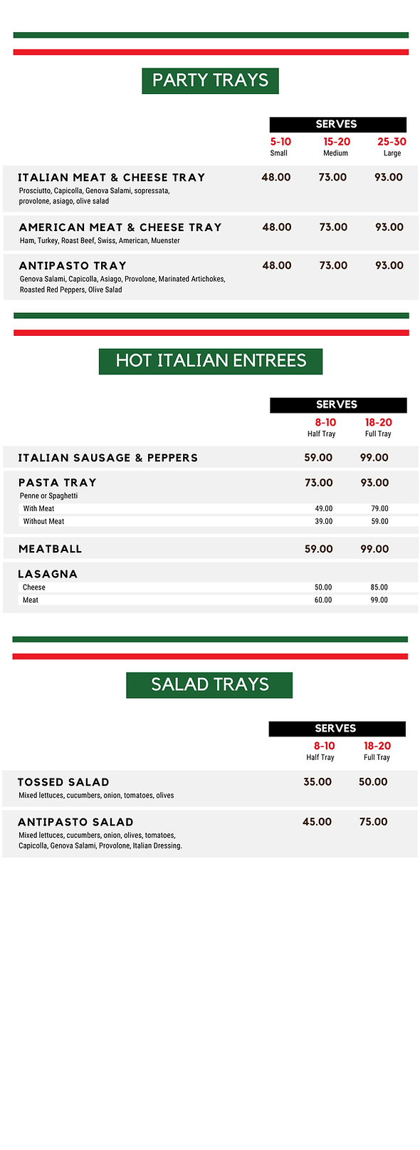 an image of menu for food
