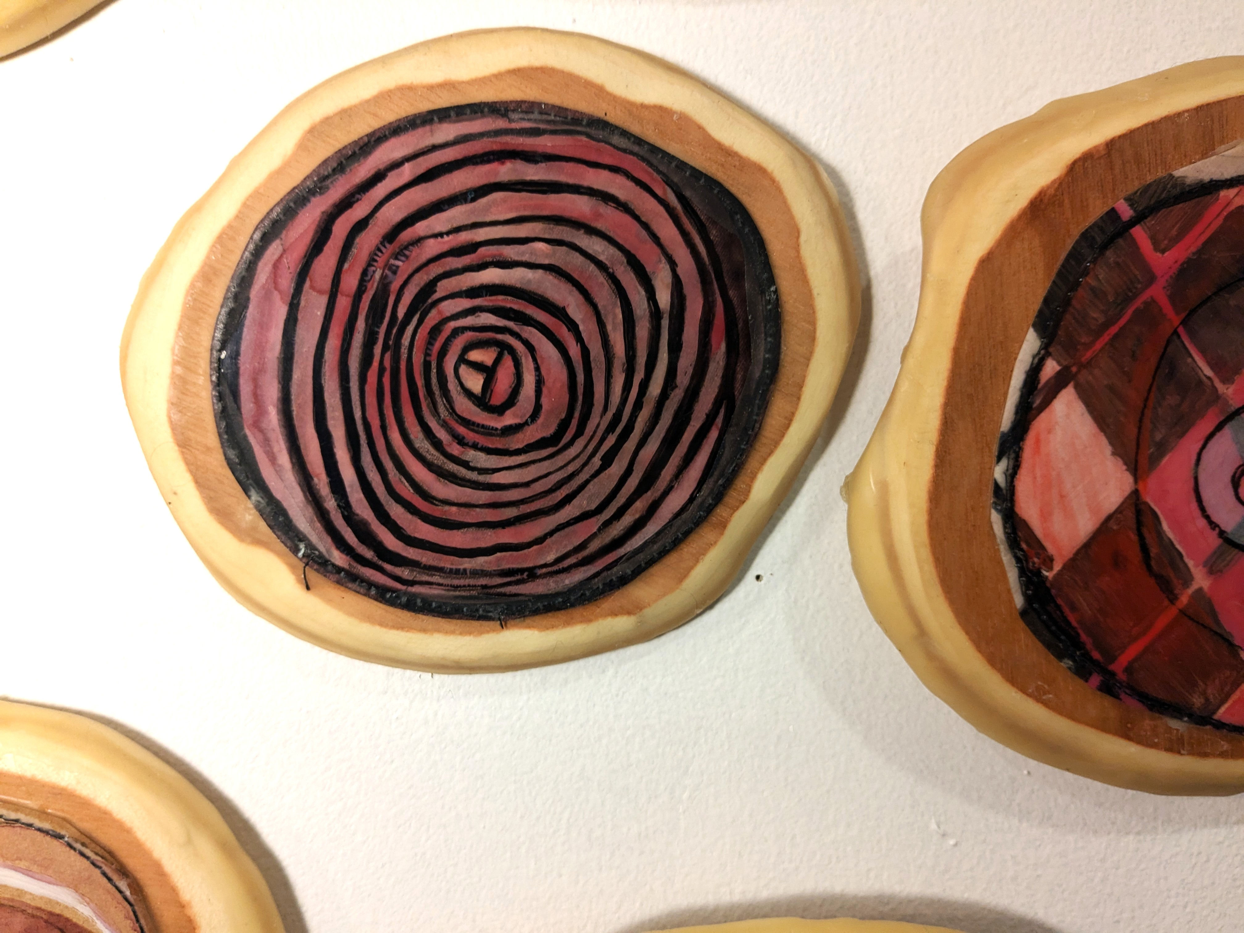 Tree Ring Circle Pink Black Circles Small