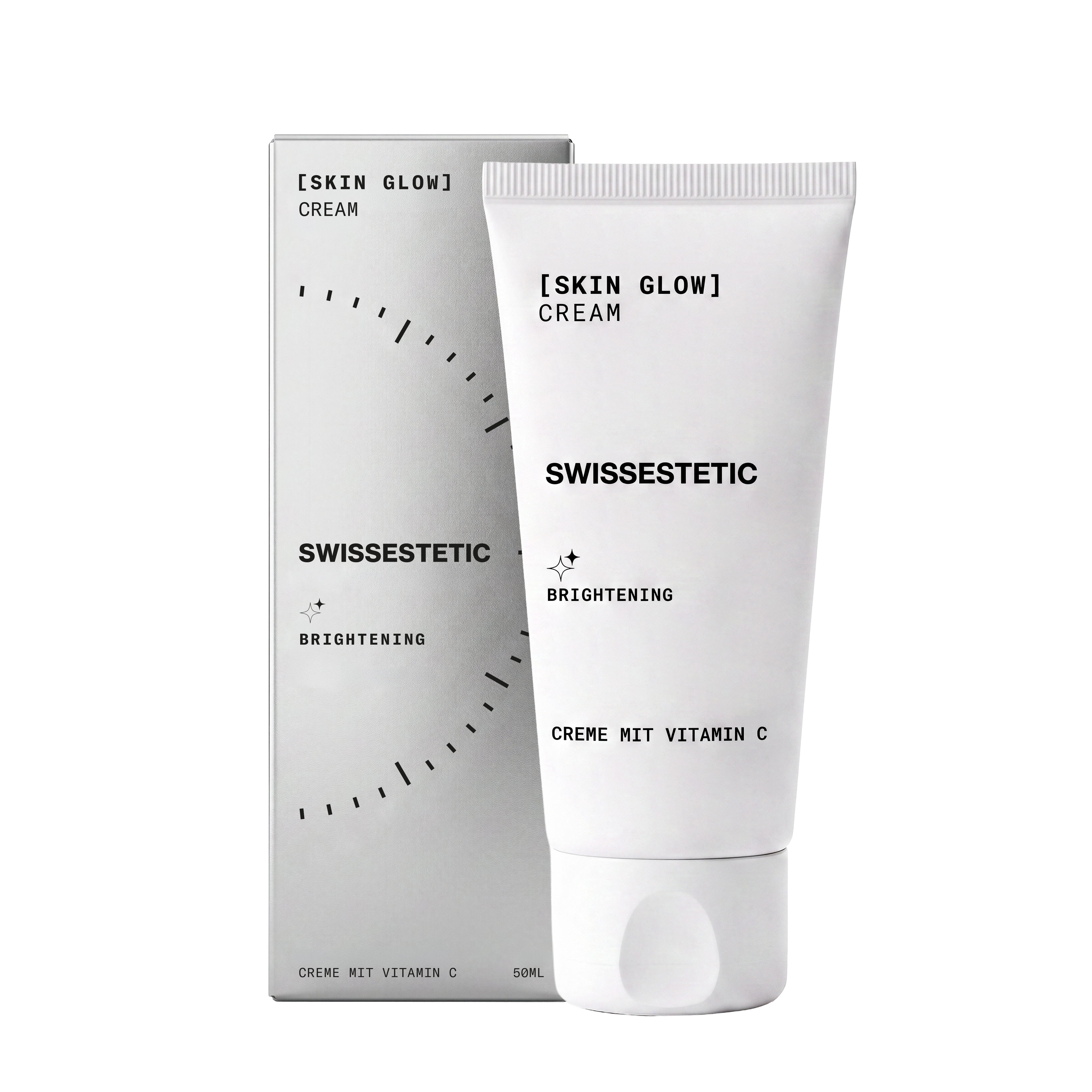 SKIN GLOW CREAM mit Vitamin C von swissestetic mit Produktverpackung