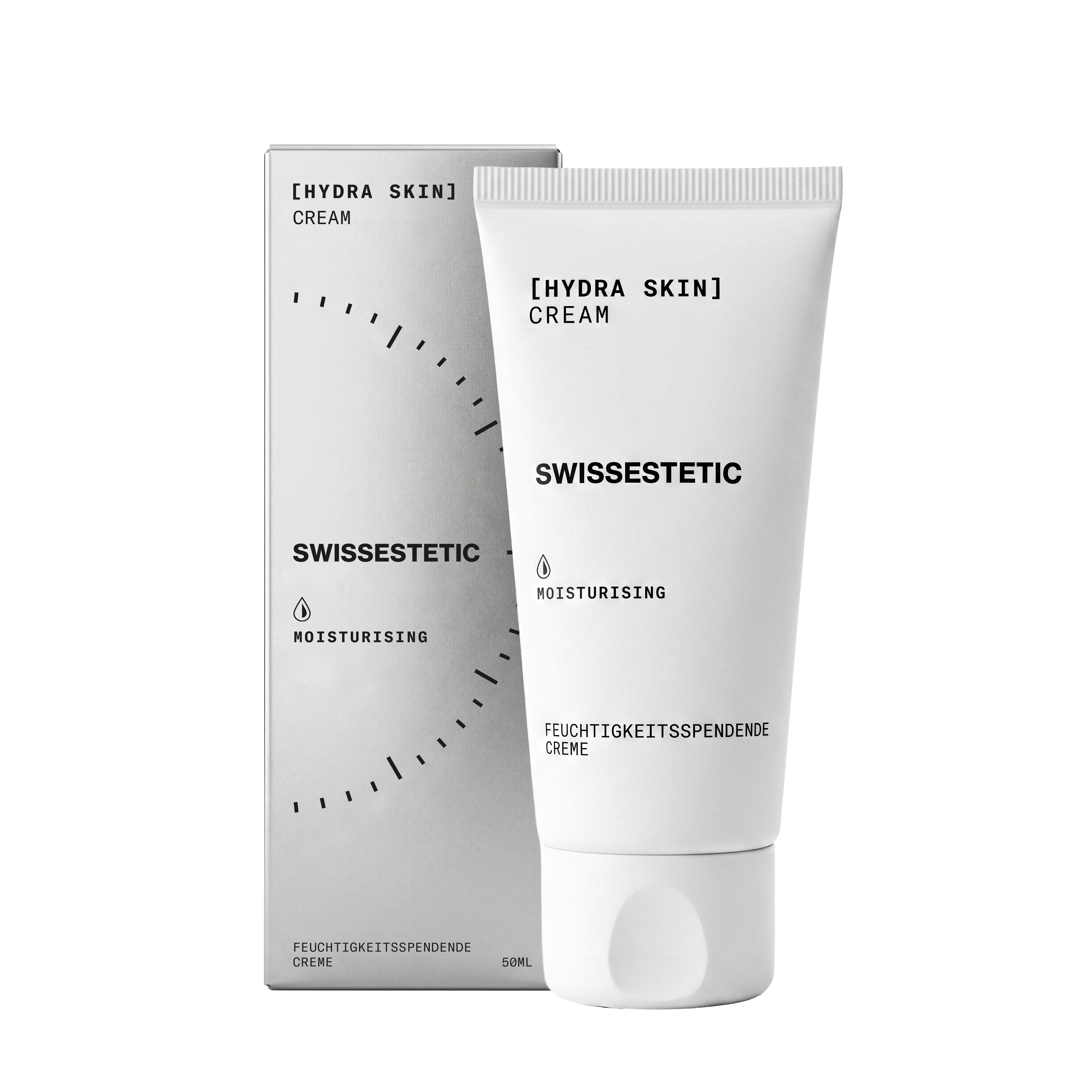 HYDRA SKIN CREAM reichhaltige Feuchtigkeitspflege von swissestetic mit Produktverpackung
