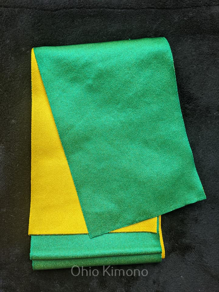 green hanhaba obi for yukata