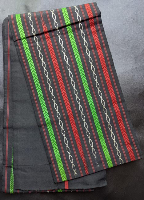 Black & Bold Red Hanhaba Obi