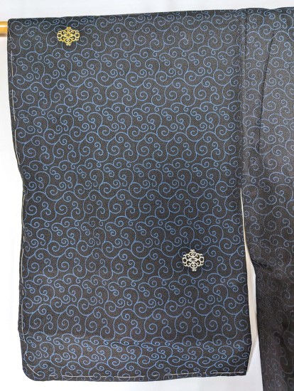 black and blue kimono for women