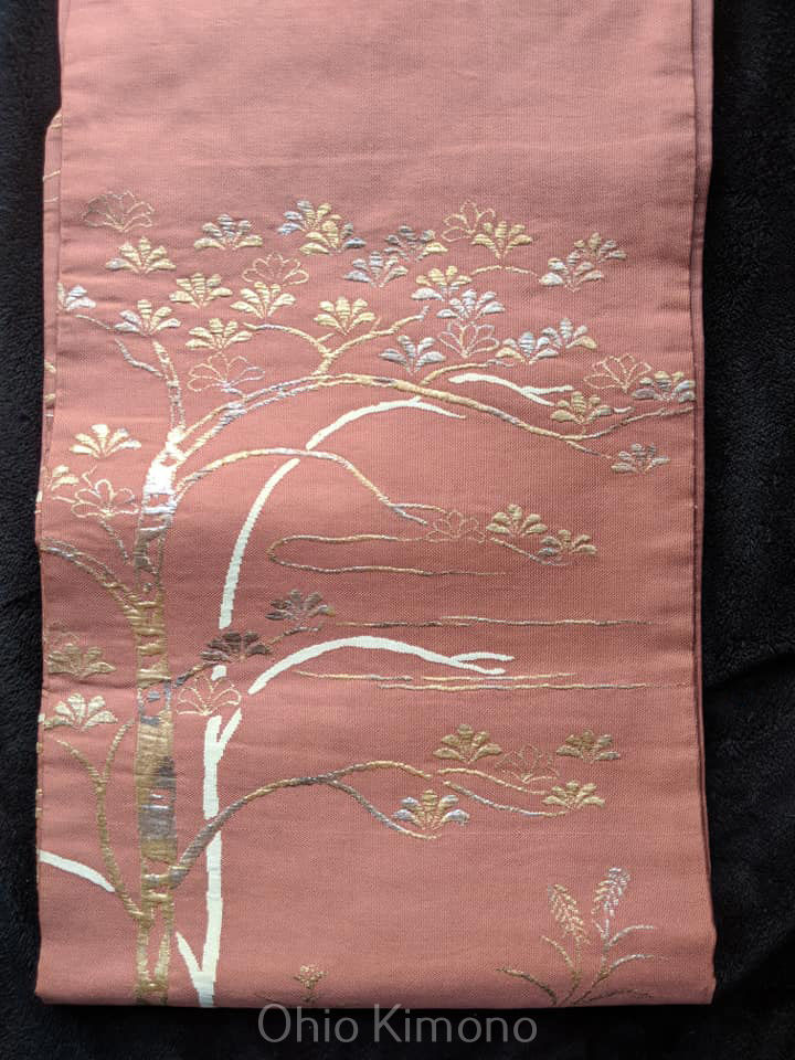 Caramel Brown& Gold Nagoya Obi