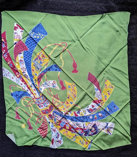 green japanese gift wrap cloth