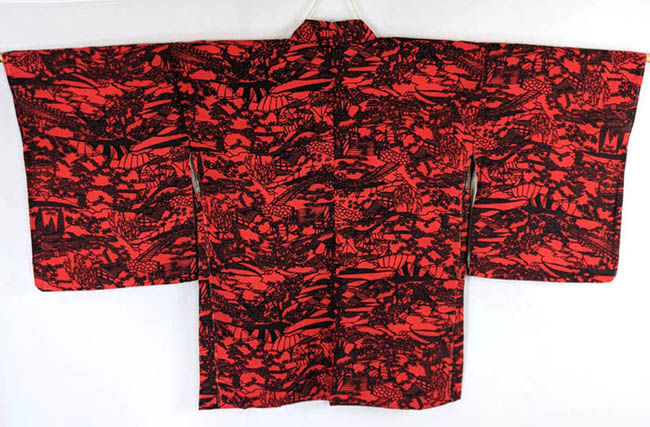 red and black haori for women from japan