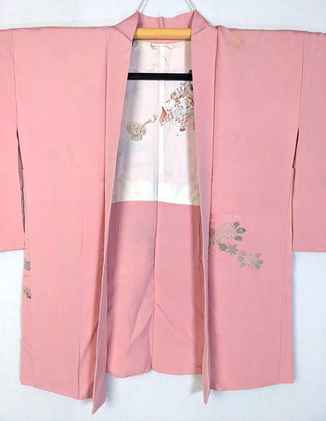 silk haori pink