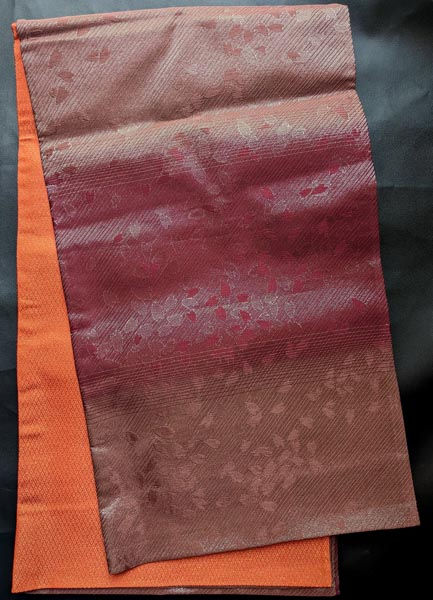 red fukuro obi