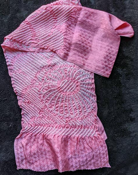 pink obiage for kimono from japan