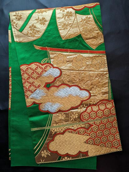 green fukuro obi