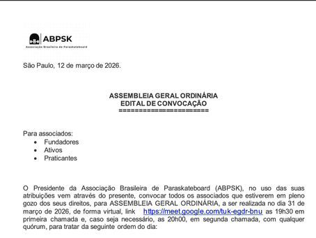 ASSEMBLEIA GERAL ORDINÁRIA EDITAL DE CONVOCAÇÃO