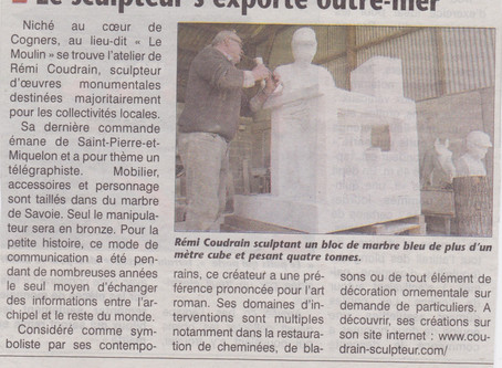 Le sculpteur s'exporte outre-mer
