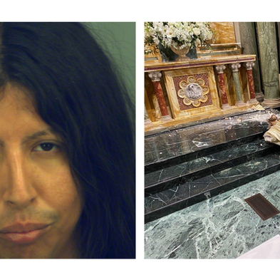 Only Charged with Criminal Mischief, not a Hate Crime - destroyed Sacred Heart of Jesus statue for b