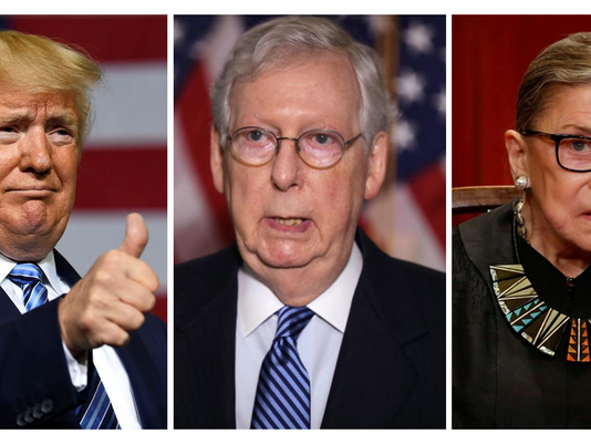 The Late Justice Ginsburg, a Vote to Replace before Election, and Trump's list of SCOTUS Nominee