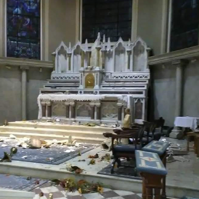 Another Catholic Church desecrated - it will get worse after the 2020 General Election
