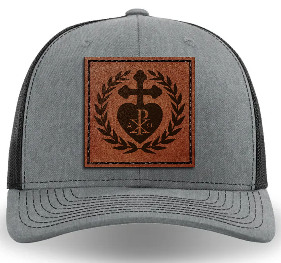 Thumbnail: Sacred Heart - Leather Patch Trucker Cap
