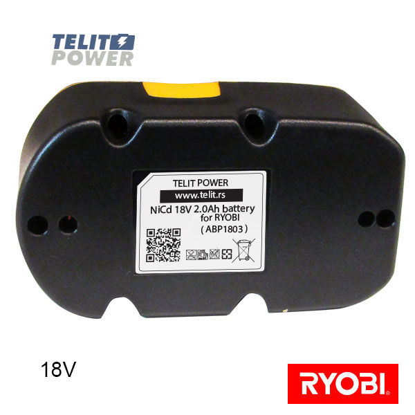 Thumbnail: 18V 2000mAh Baterija za ručni alat RYOBI  ABP1801 ABP1803 BCP18172SM  P100 P101