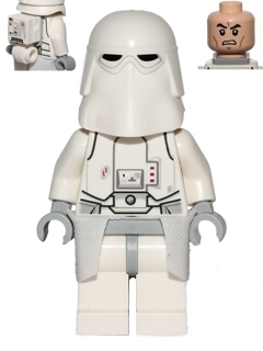 LEGO sw0568 Snowtrooper, Light Bluish Gray Hips, Light Bluish Gray Hands, White Kama Used
