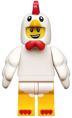 LEGO col135 Chicken Suit Guy, Series 9 (Minifigure Only without Stand and Accessories) Complete with cardboard chicken coup and plastic insert Used