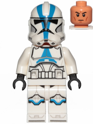 LEGO sw1094 Clone Trooper, 501st Legion (Phase 2) - White Arms, Nougat Head Used