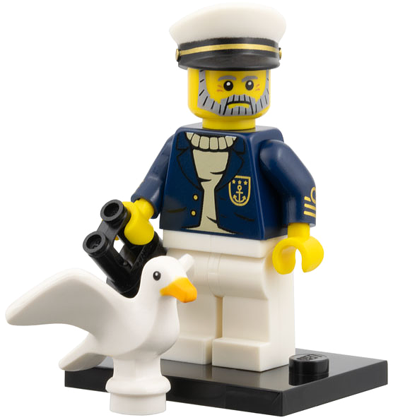 LEGO col10 Sea Captain, Series 10 (Complete Set with Stand and Accessories) Comp