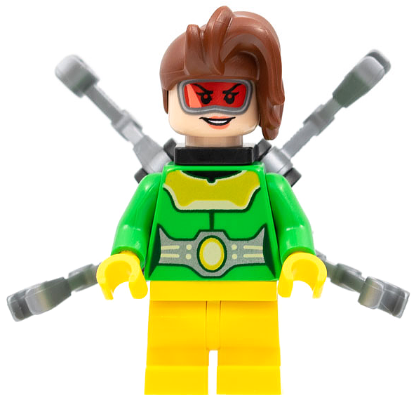 LEGO sh0796 Doc Ock - Female, Medium Legs, Bright Green Jacket, Large Goggles, Flat Silver Arms New