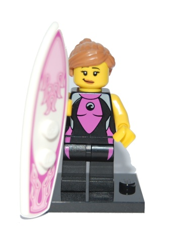 LEGO col04 Surfer Girl, Series 4 (Complete Set with Stand and Accessories) Compl