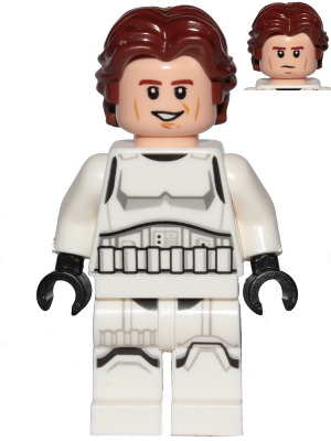 LEGO sw1204 Han Solo - Stormtrooper Outfit, Printed Legs, Shoulder Belts, Open Mouth Smile / Determined New