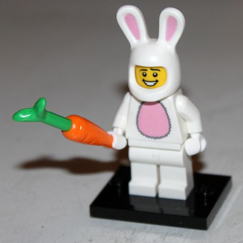 LEGO col07 Bunny Suit Guy, Series 7 (Complete Set with Stand and Accessories) No