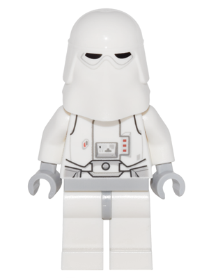 LEGO sw0764 Snowtrooper, Light Bluish Gray Hips, Light Bluish Gray Hands - Backpack attached to Neck Bracket with Plate, Modified w/ Clip Ring Used