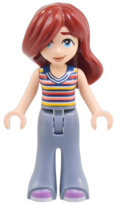 LEGO frnd0746 Friends Paisley - Striped Sleeveless Top, Sand Blue Trousers Bell-Bottoms, Medium Lavender Shoes New